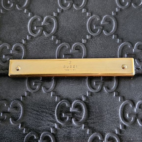 Gucci Guccima Black Leather Wallet with GG Monogram and Gold-Tone Detail - Picture 4 of 17